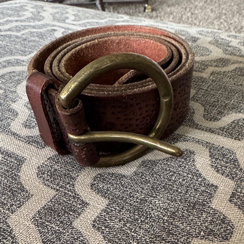 American Eagle leather Brown Belt with Brass Buckle